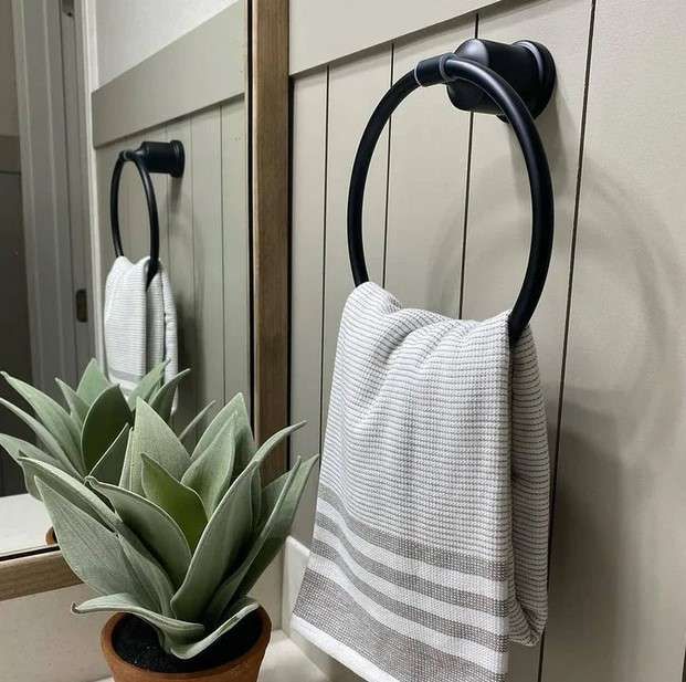 Keep Germs Off the Floor by Hanging Towels with Shower Rings